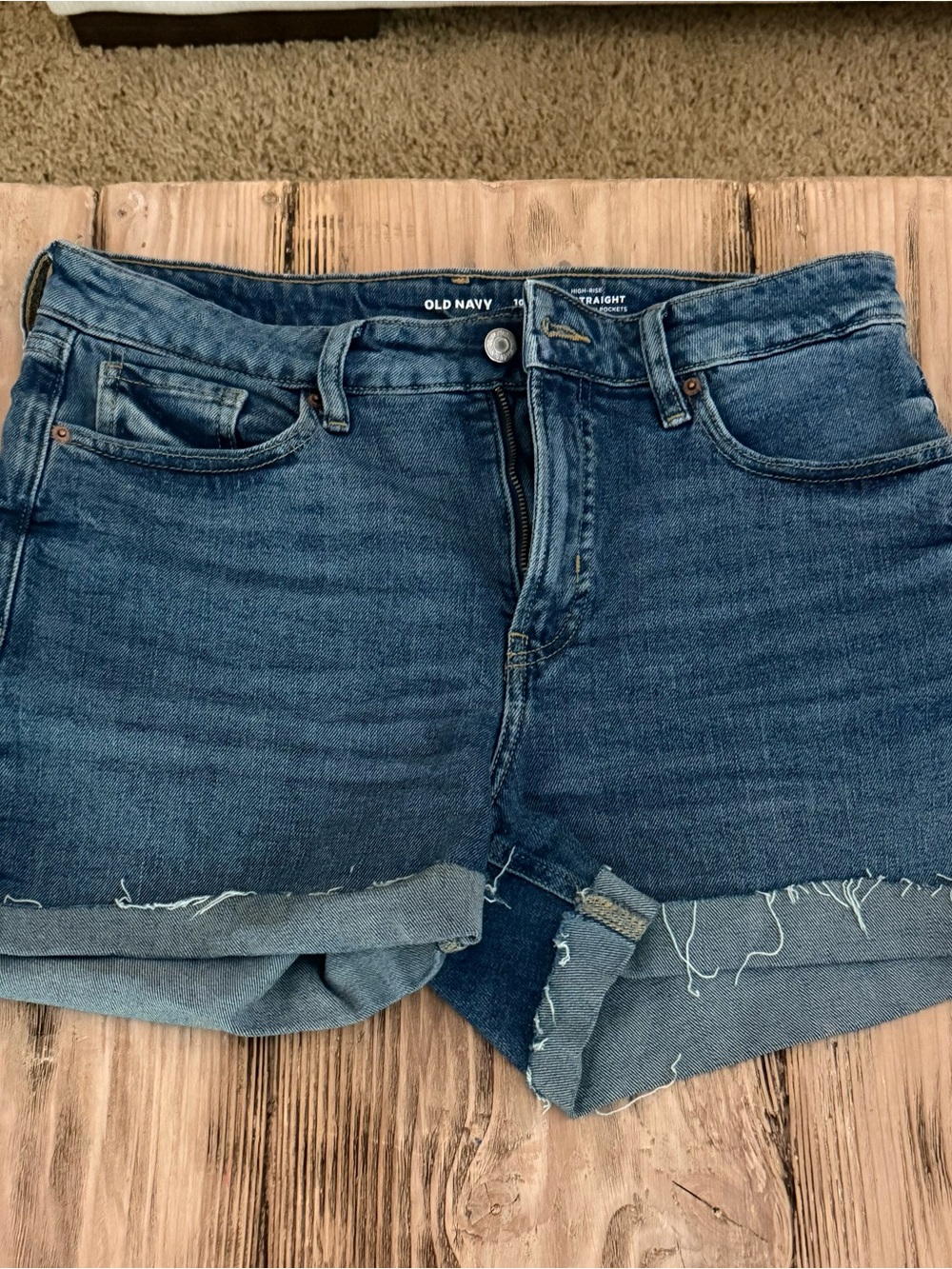 Old Navy Women's Dark Blue Boyfriend Denim Shorts